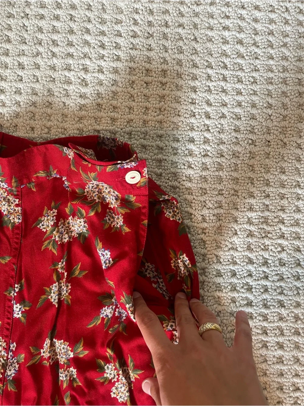 Red Floral A-Line Maxi Skirt - size 4